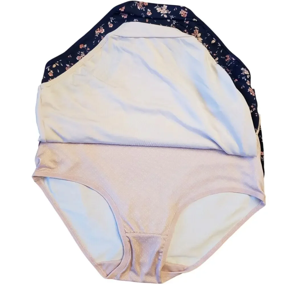 New Laura‎ Ashley 5 pk floral pink& blue briefs L